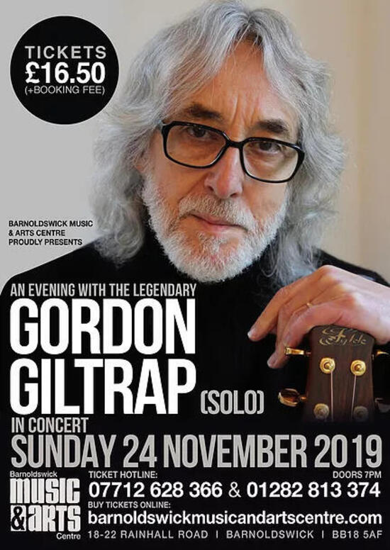 Gordon Giltrap in concert RESCHEDULED to 24th Jan 2020