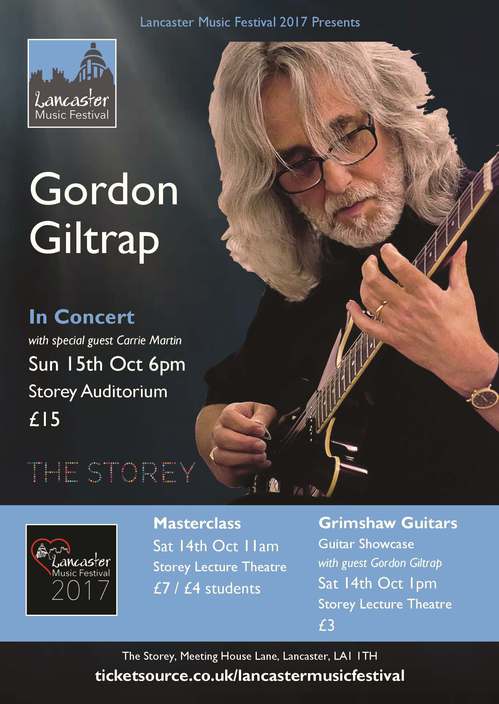 Grimshaw Guitar showcase with guest Gordon Giltrap Lecture Theatre