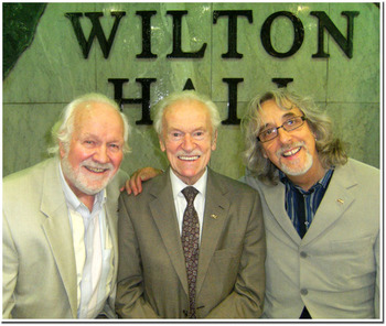 Chas McDevitt, Bert Weedon and Gordon Giltrap at Jim Marshalls 87th birthday party 30th June 2010